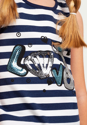 CONGUITOS TEXTIL Clothing Girl's Navy Mermaid T-Shirt