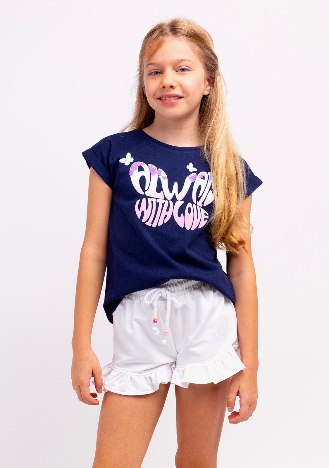 CONGUITOS TEXTIL Clothing Girl´s Navy Print Butterfly T-shirt