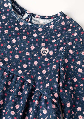 CONGUITOS TEXTIL Clothing Girl's Navy Print Flowers Dress