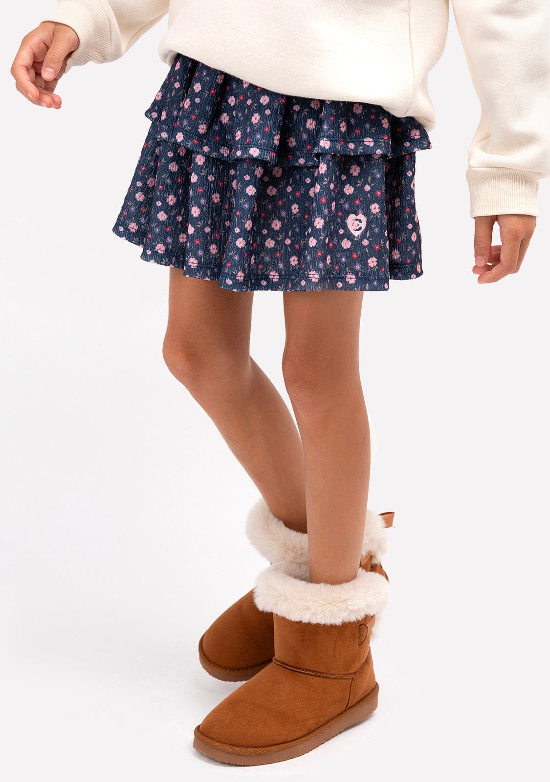 CONGUITOS TEXTIL Clothing Girl's Navy Print Flowers Skirt