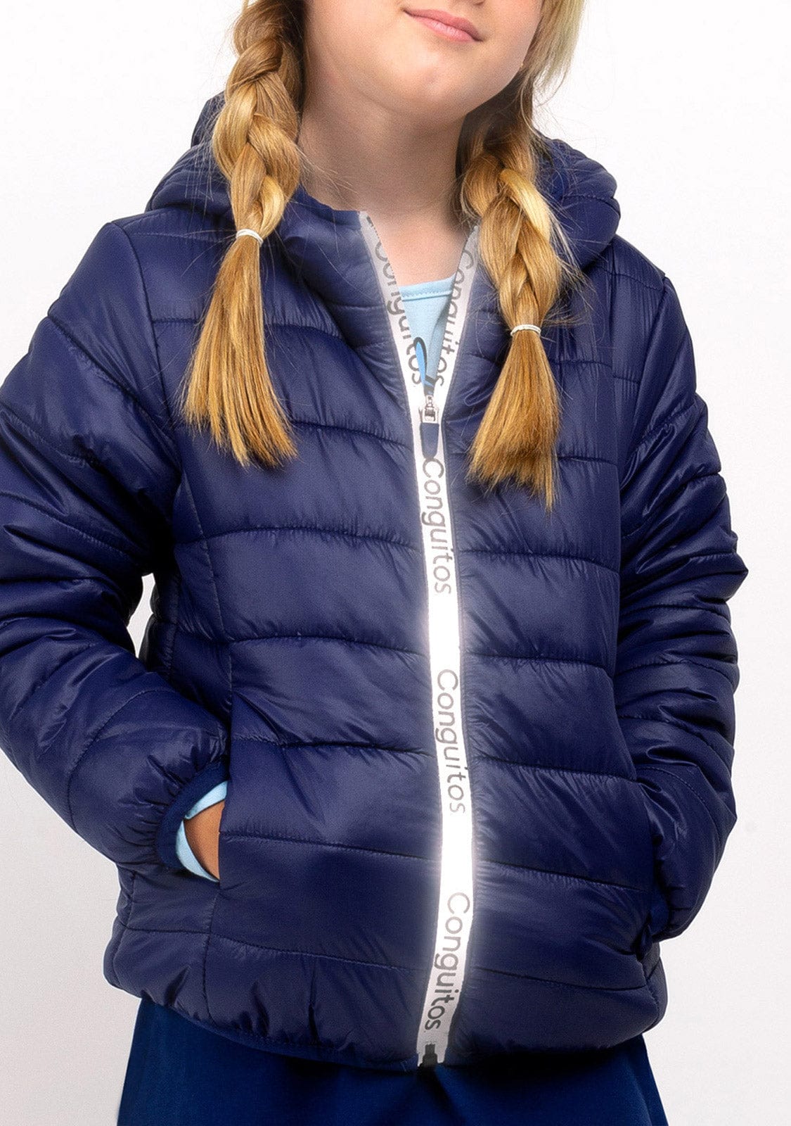 CONGUITOS TEXTIL Clothing Girl's Navy Recycled Reflective Anorak