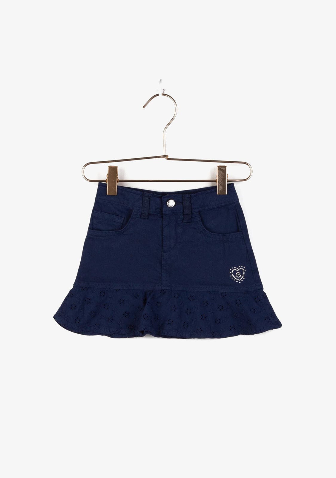 CONGUITOS TEXTIL Clothing Girl's Navy Ruffled Flared Skirt