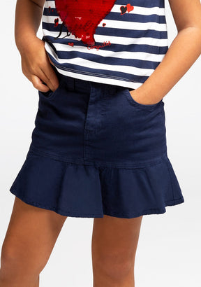 CONGUITOS TEXTIL Clothing Girl's Navy Ruffled Skirt