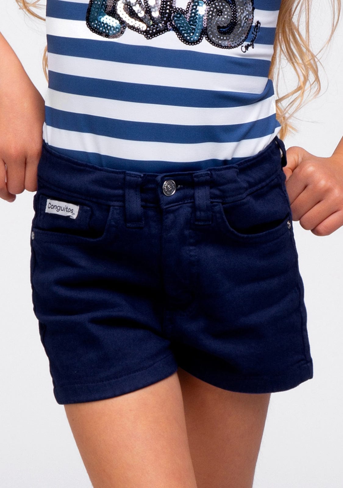 CONGUITOS TEXTIL Clothing Girl's Navy Shorts