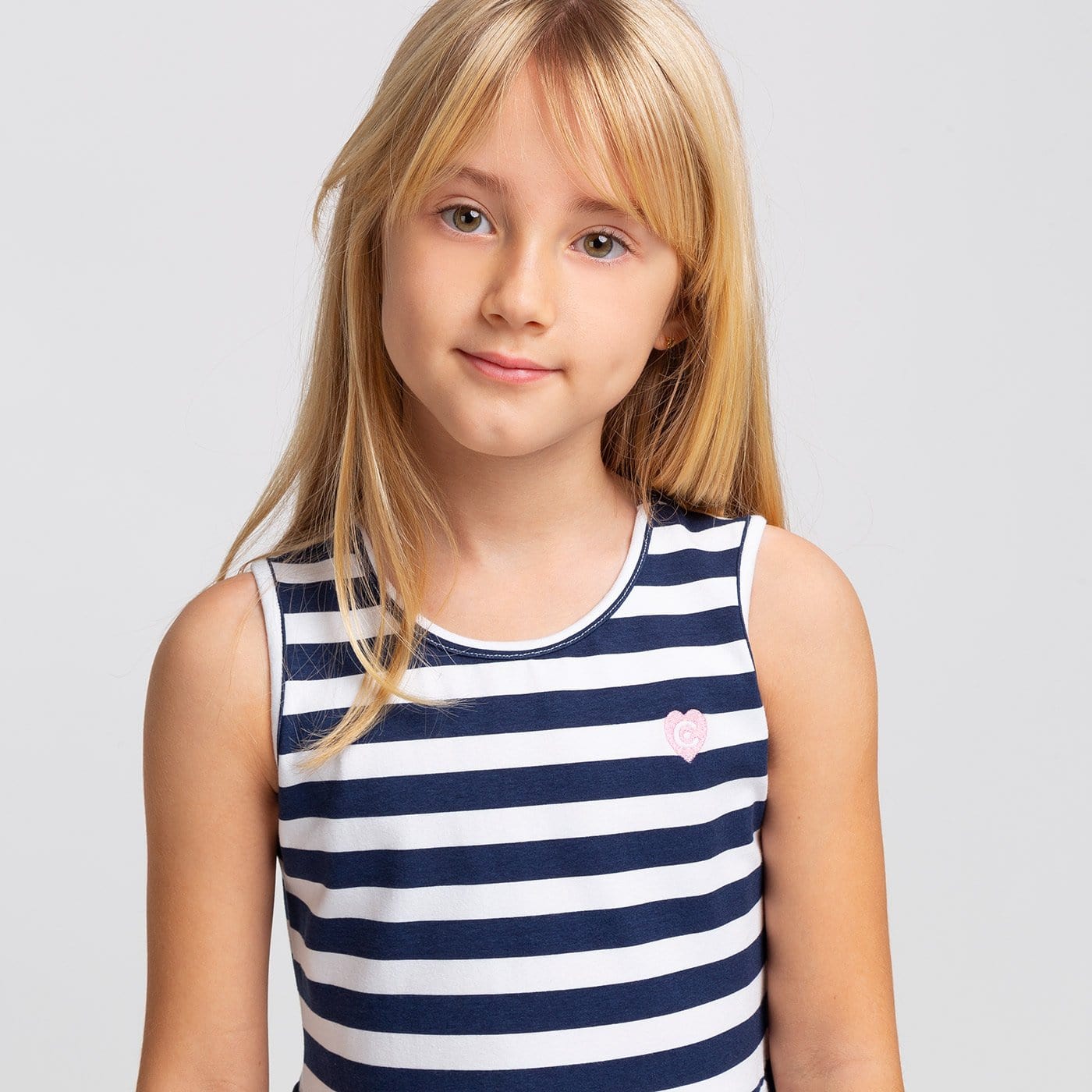 CONGUITOS TEXTIL Clothing Girl's Navy Stripes Skater Dress