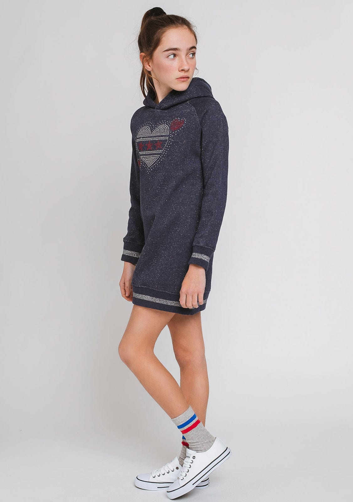 CONGUITOS TEXTIL Clothing Girl's Navy Sweatshirt-Dress