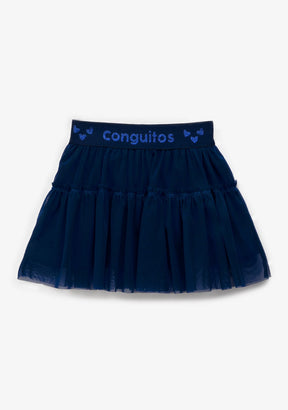 CONGUITOS TEXTIL Clothing Girl's Navy Tulle Conguitos Skirt