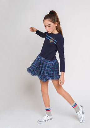CONGUITOS TEXTIL Clothing Girl's Navy Tulle Dress