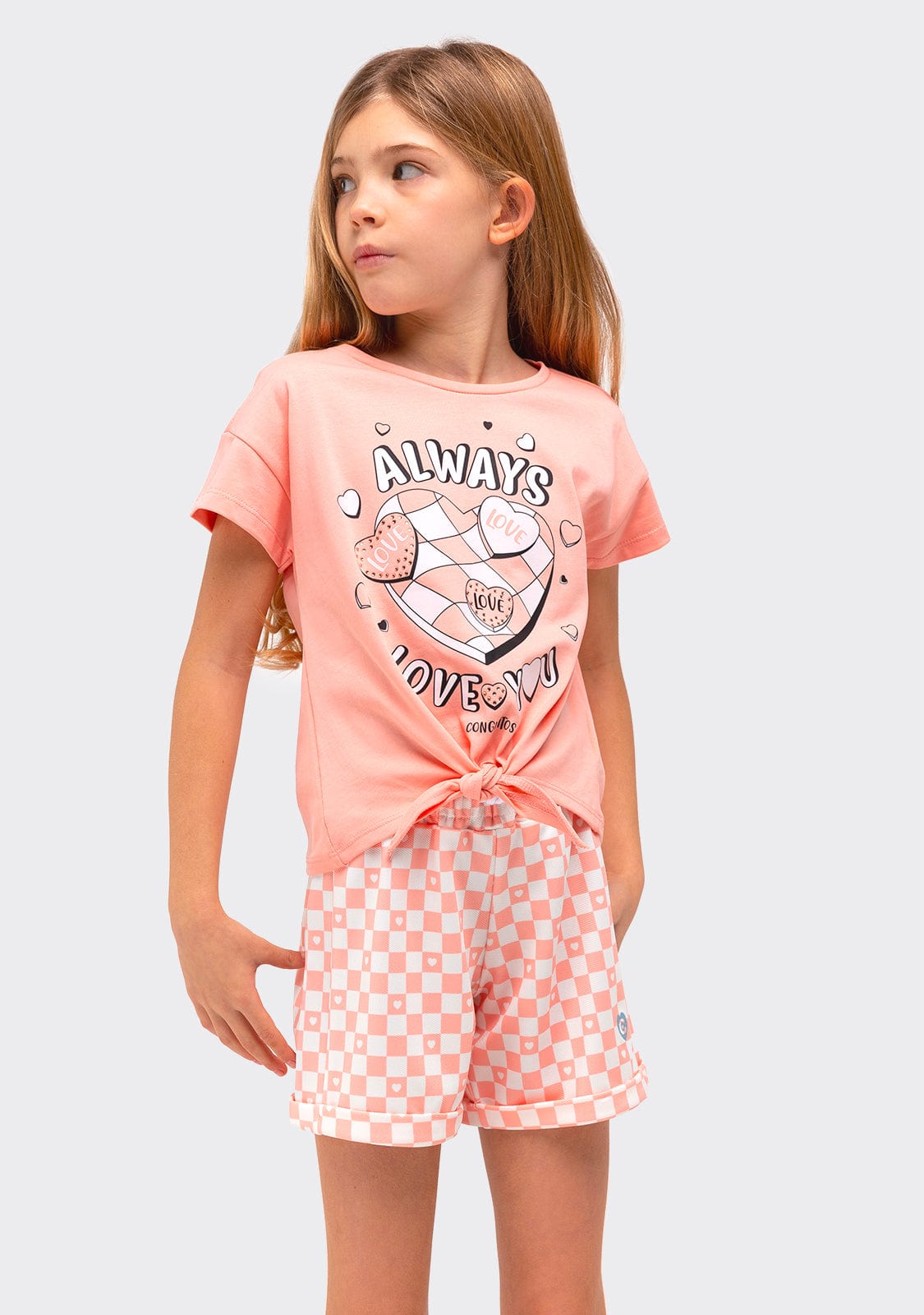 CONGUITOS TEXTIL Clothing Girl´s Orange Always Knotted Print T-shirt
