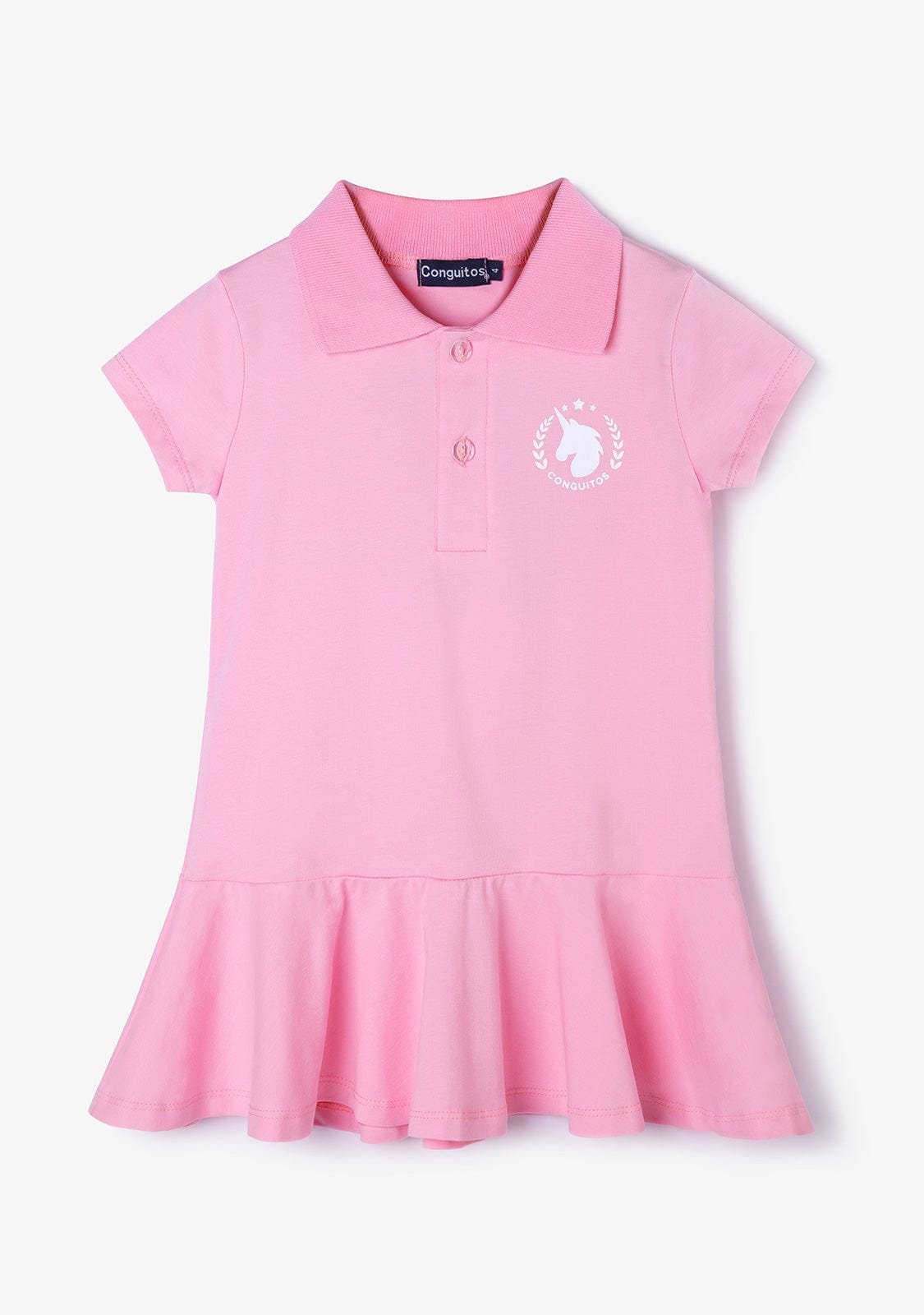 CONGUITOS TEXTIL Clothing Girl's Pink Conguitos Polo Dress