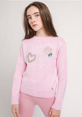 CONGUITOS TEXTIL Clothing Girl's Pink Flowers Jersey