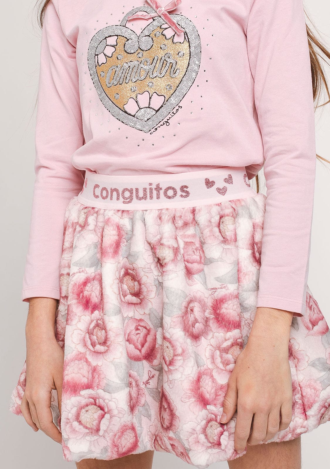 CONGUITOS TEXTIL Clothing Girl's Pink Fur Skirt