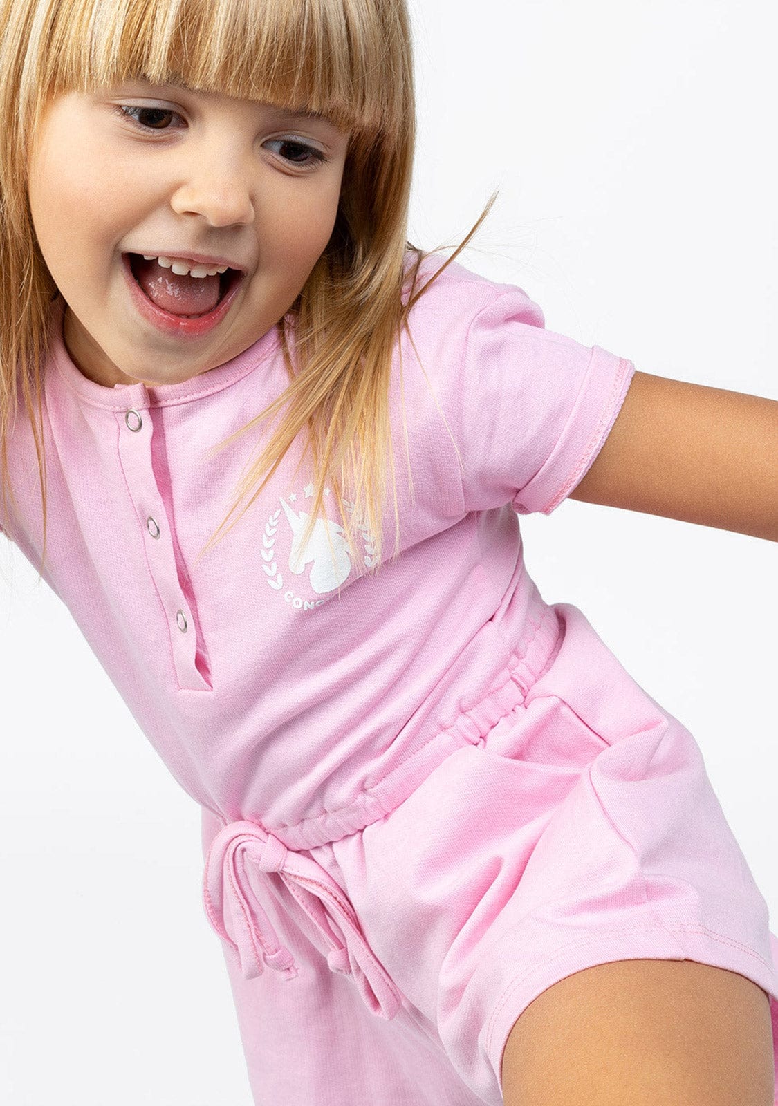 CONGUITOS TEXTIL Clothing Girl's Pink Plush Plain Jumpsuit