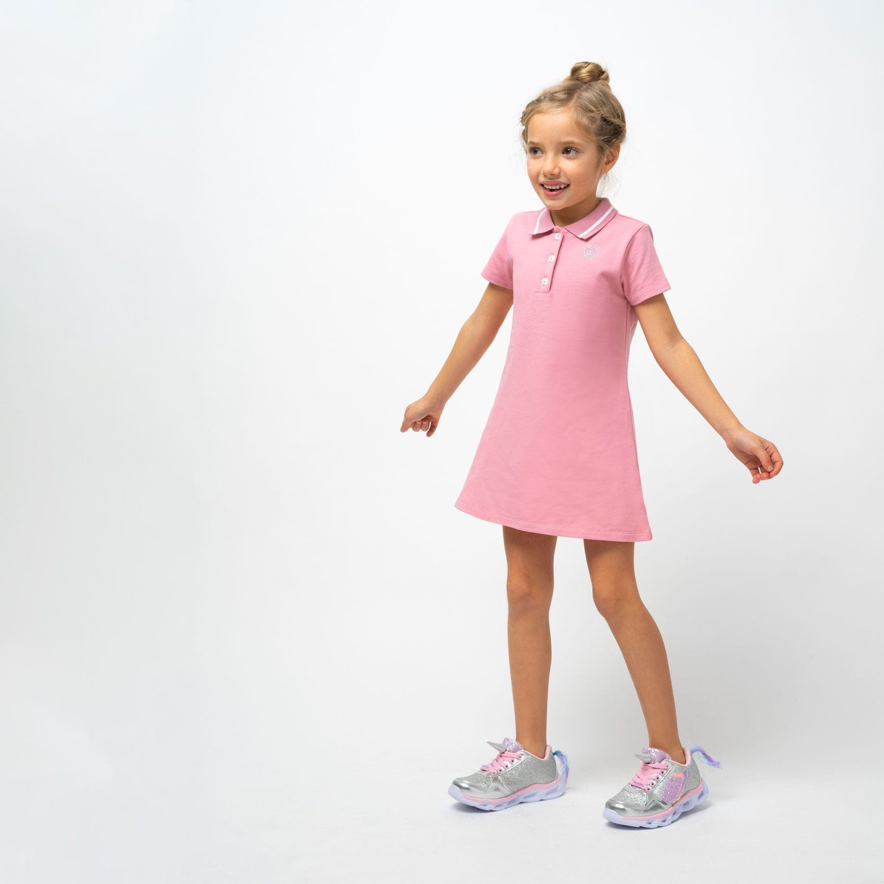 CONGUITOS TEXTIL Clothing Girl's Pink Polo Dress