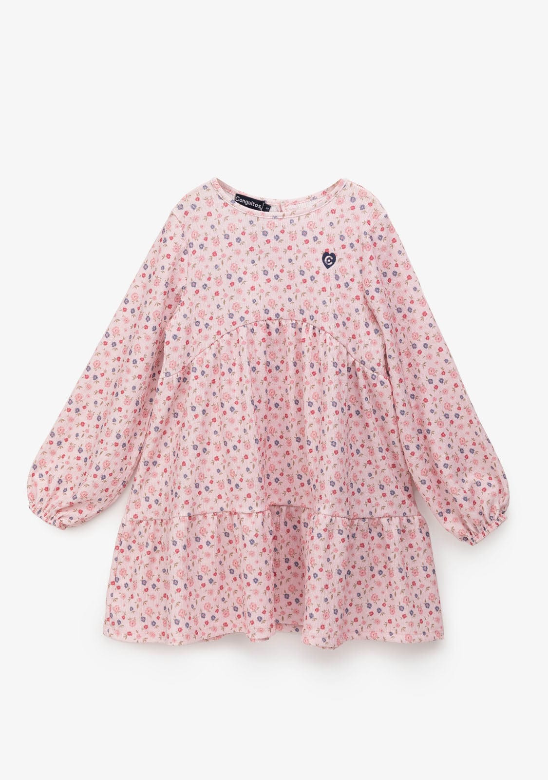 CONGUITOS TEXTIL Clothing Girl's Pink Print Flowers Dress