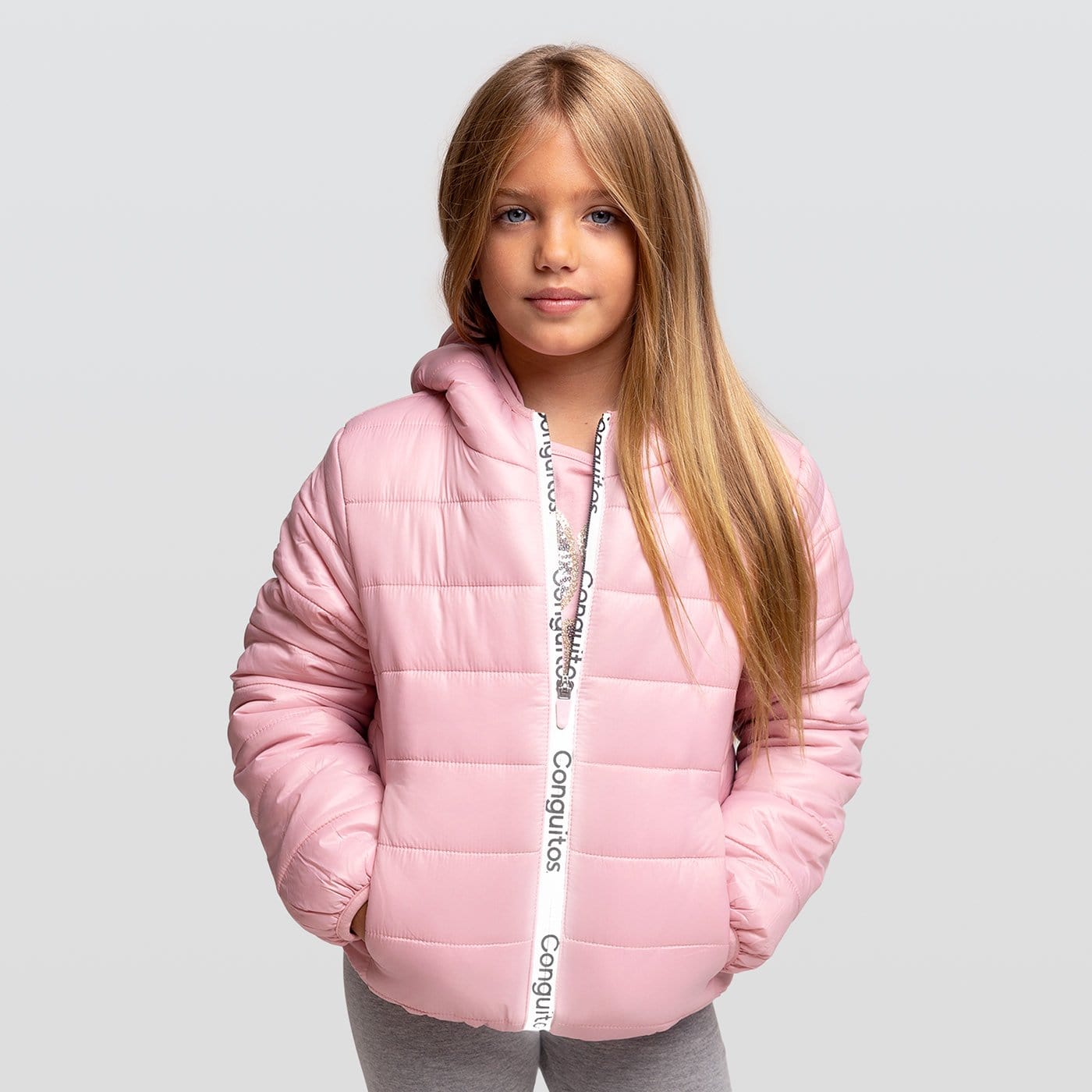 CONGUITOS TEXTIL Clothing Girl's Pink Recycled Reflectant Anorak