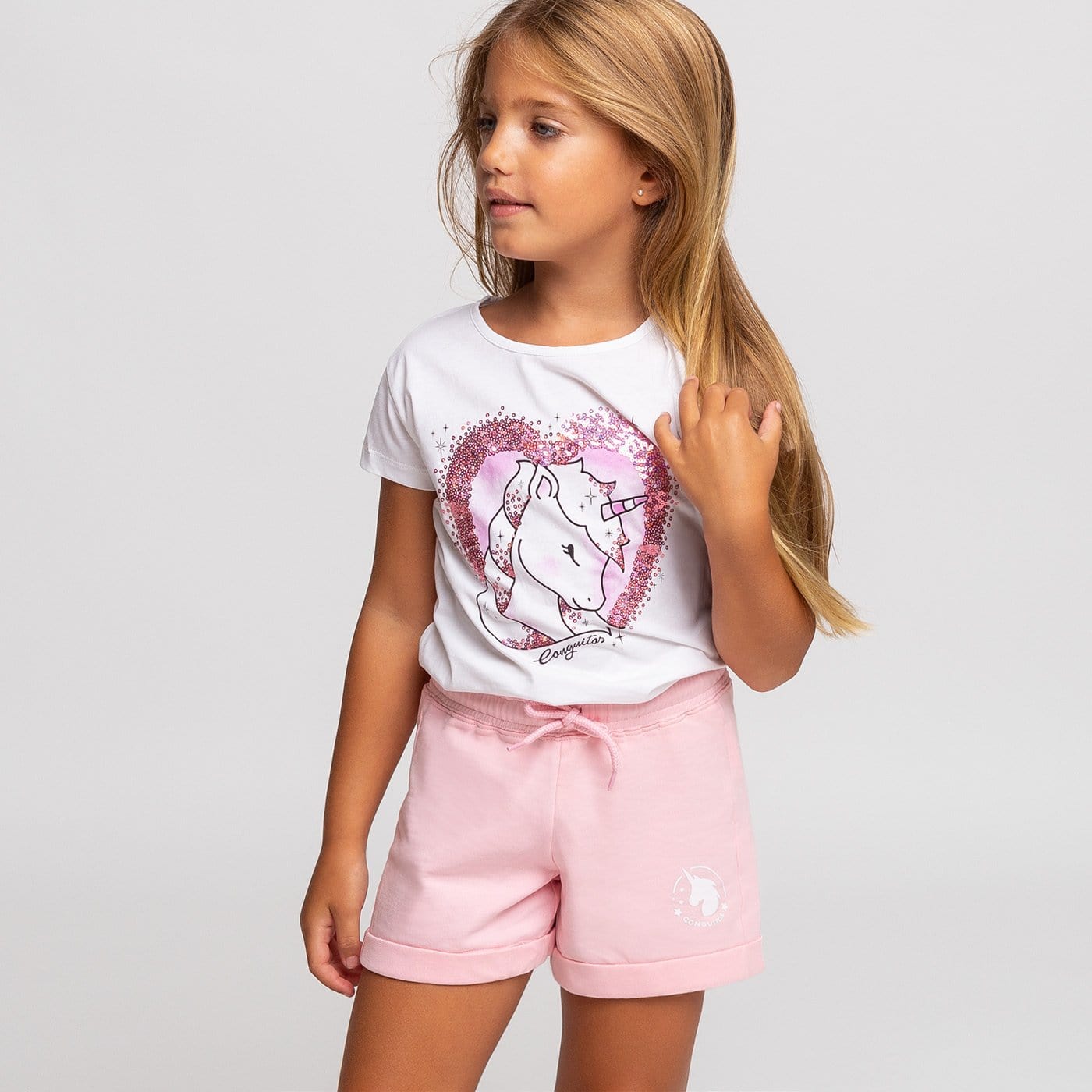 CONGUITOS TEXTIL Clothing Girl's Pink Running Shorts