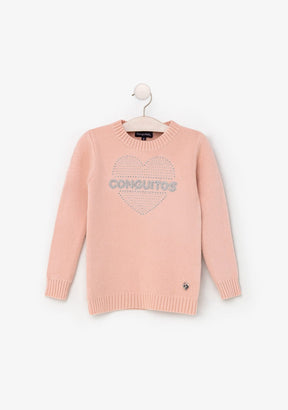 CONGUITOS TEXTIL Clothing Girl's Pink Strass Jersey