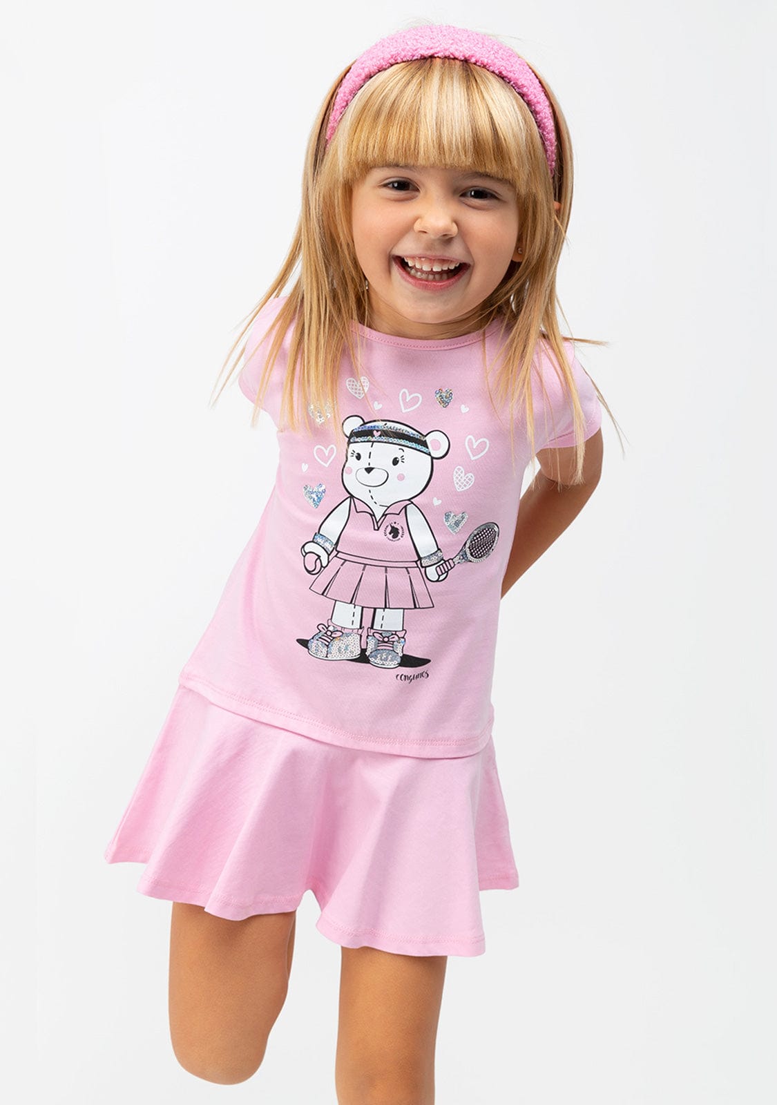 CONGUITOS TEXTIL Clothing Girl's Pink Teddy Sport Dress