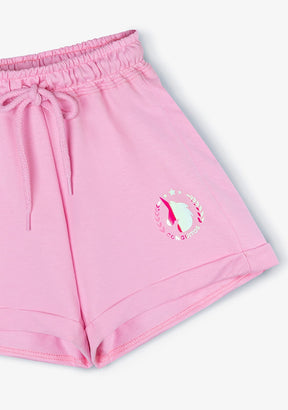 CONGUITOS TEXTIL Clothing Girl's Pink Unicorn Plush Plain Running Shorts