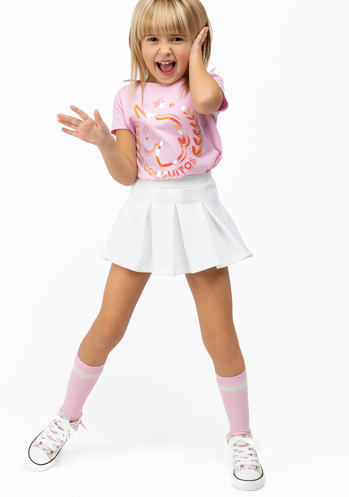 CONGUITOS TEXTIL Clothing Girl's Pink Unicorn T-shirt