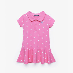 CONGUITOS TEXTIL Clothing Girl's Pink Unicorns Polo Dress