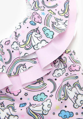 CONGUITOS TEXTIL Clothing Girl's Pink Unicorns Swimsuit