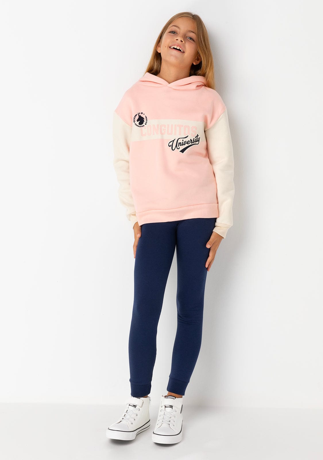 CONGUITOS TEXTIL Clothing Girl's Pink University Hoodie