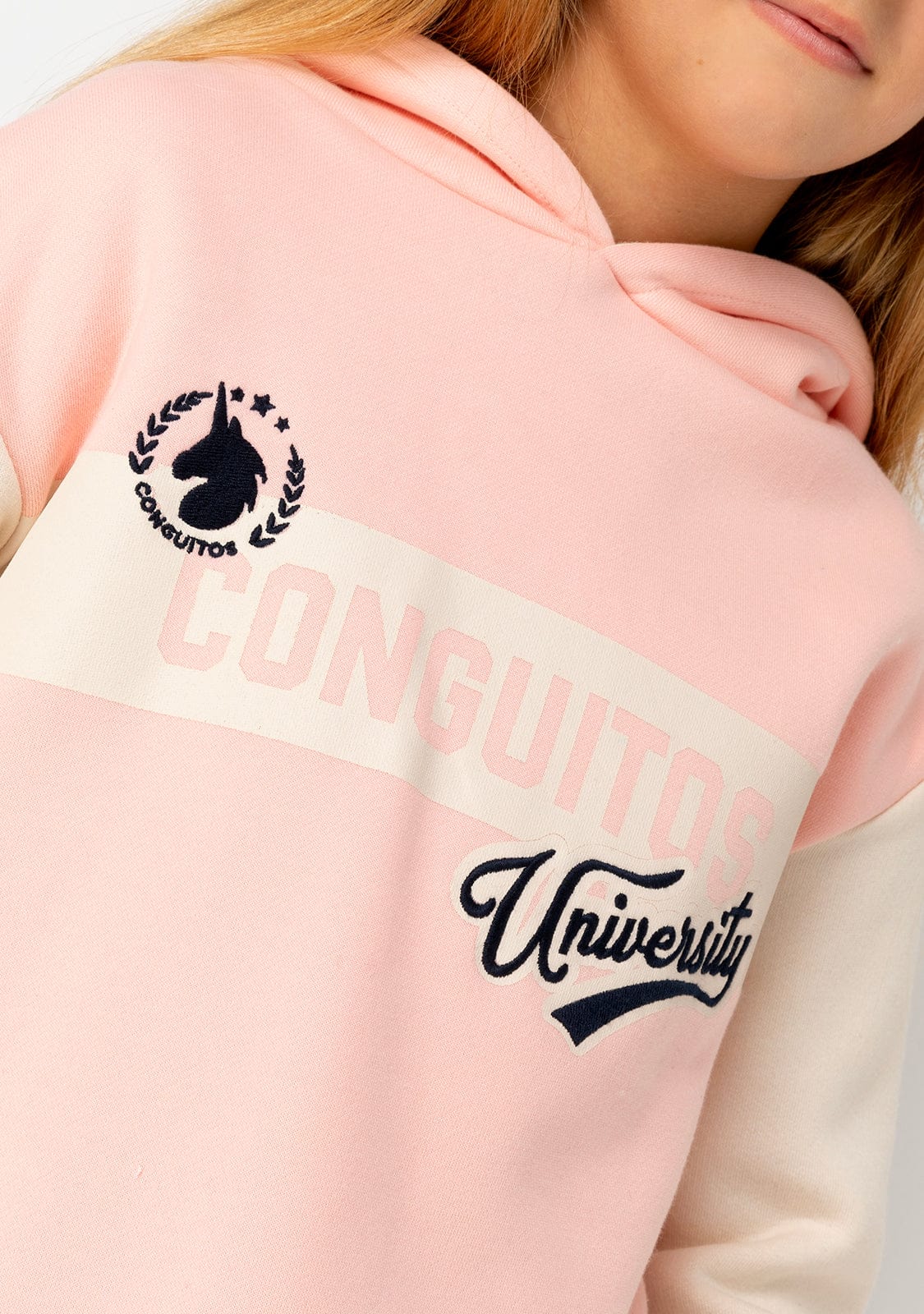 CONGUITOS TEXTIL Clothing Girl's Pink University Hoodie