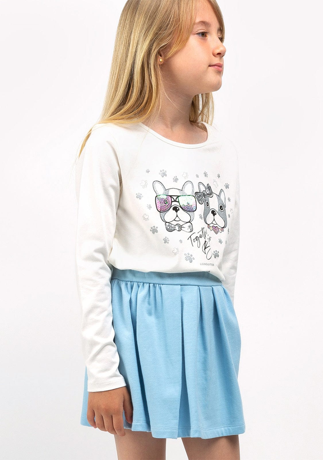 CONGUITOS TEXTIL Clothing Girl's Puppies Sequins Shirt