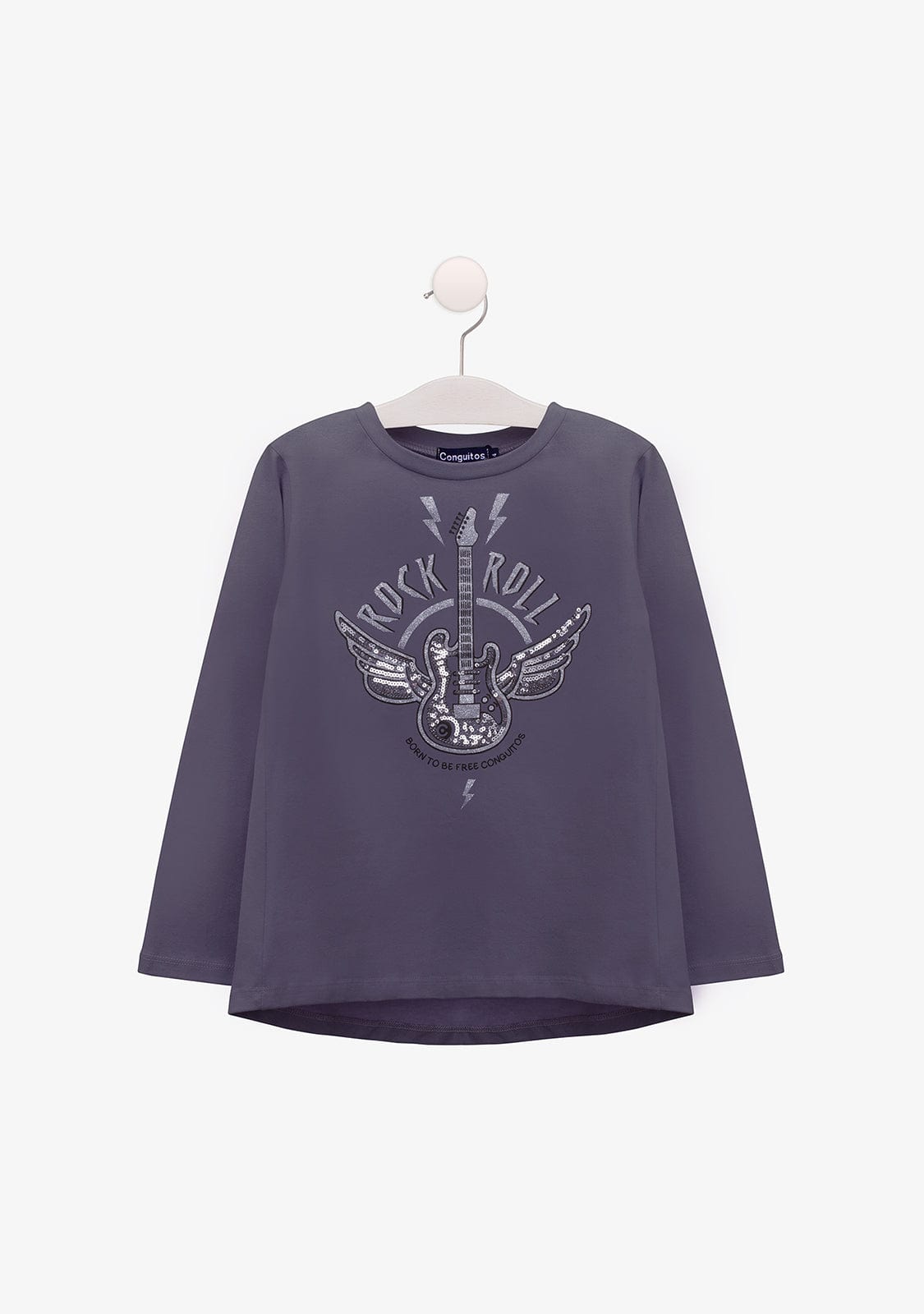 CONGUITOS TEXTIL Clothing Girl's Rock Grey Shirt
