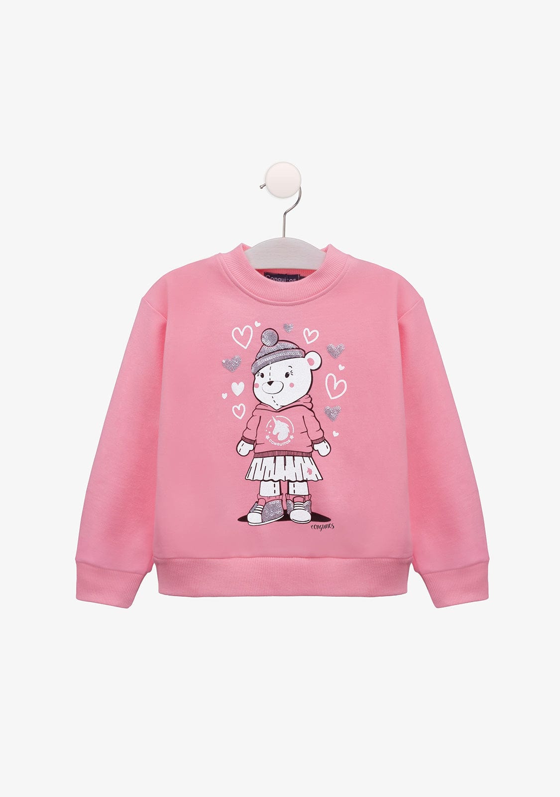 CONGUITOS TEXTIL Clothing Girl's Teddy Bear Sweatshirt