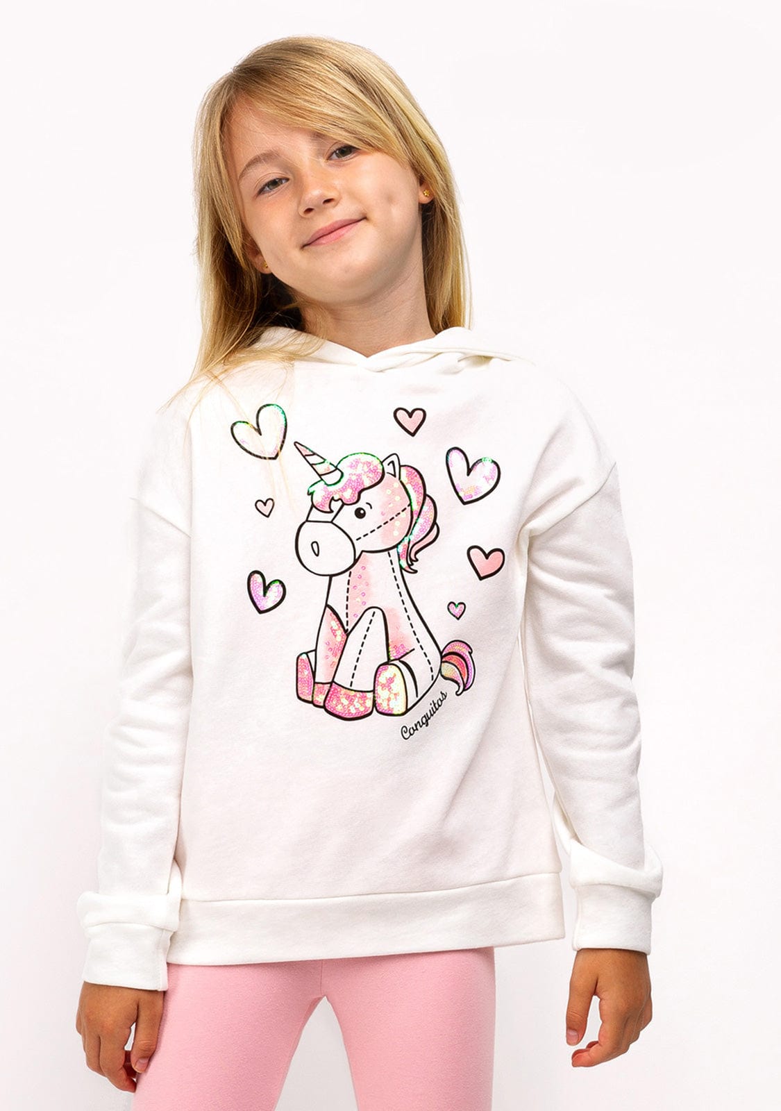 CONGUITOS TEXTIL Clothing Girl's Teddy Unicorn Hoodie