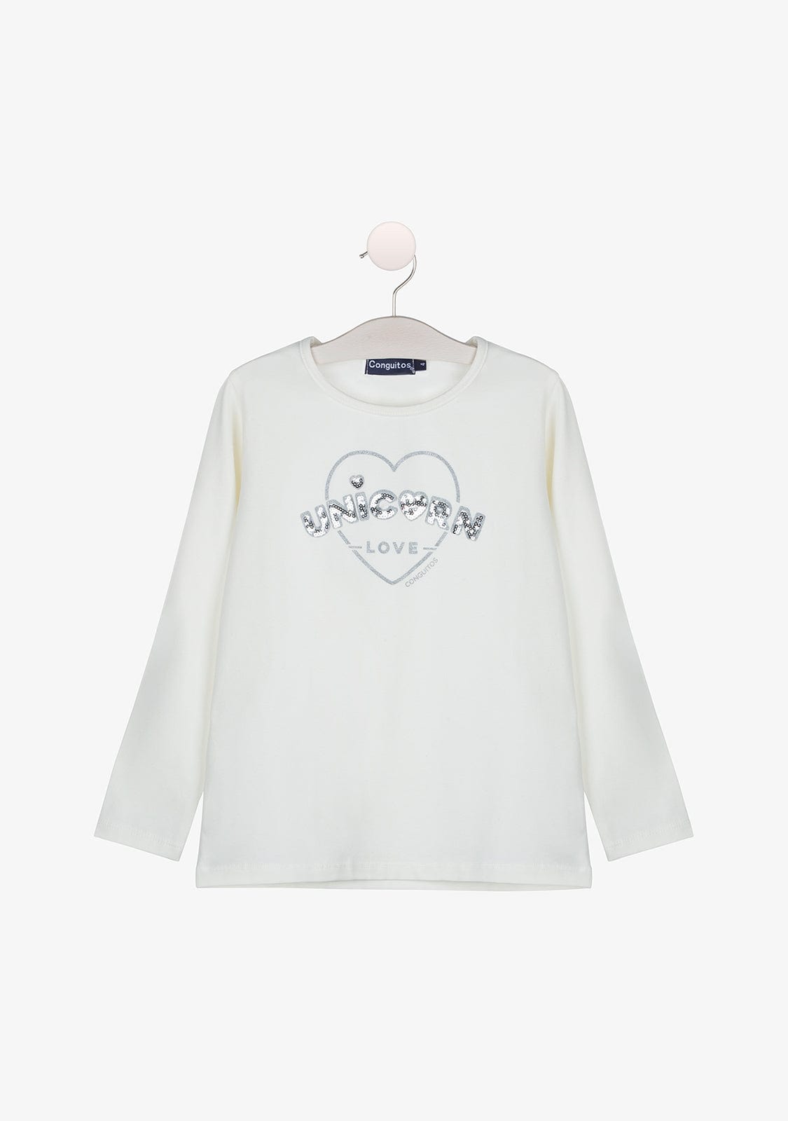 CONGUITOS TEXTIL Clothing Girl's Unicorn Love White Shirt