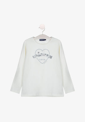 CONGUITOS TEXTIL Clothing Girl's Unicorn Love White Shirt