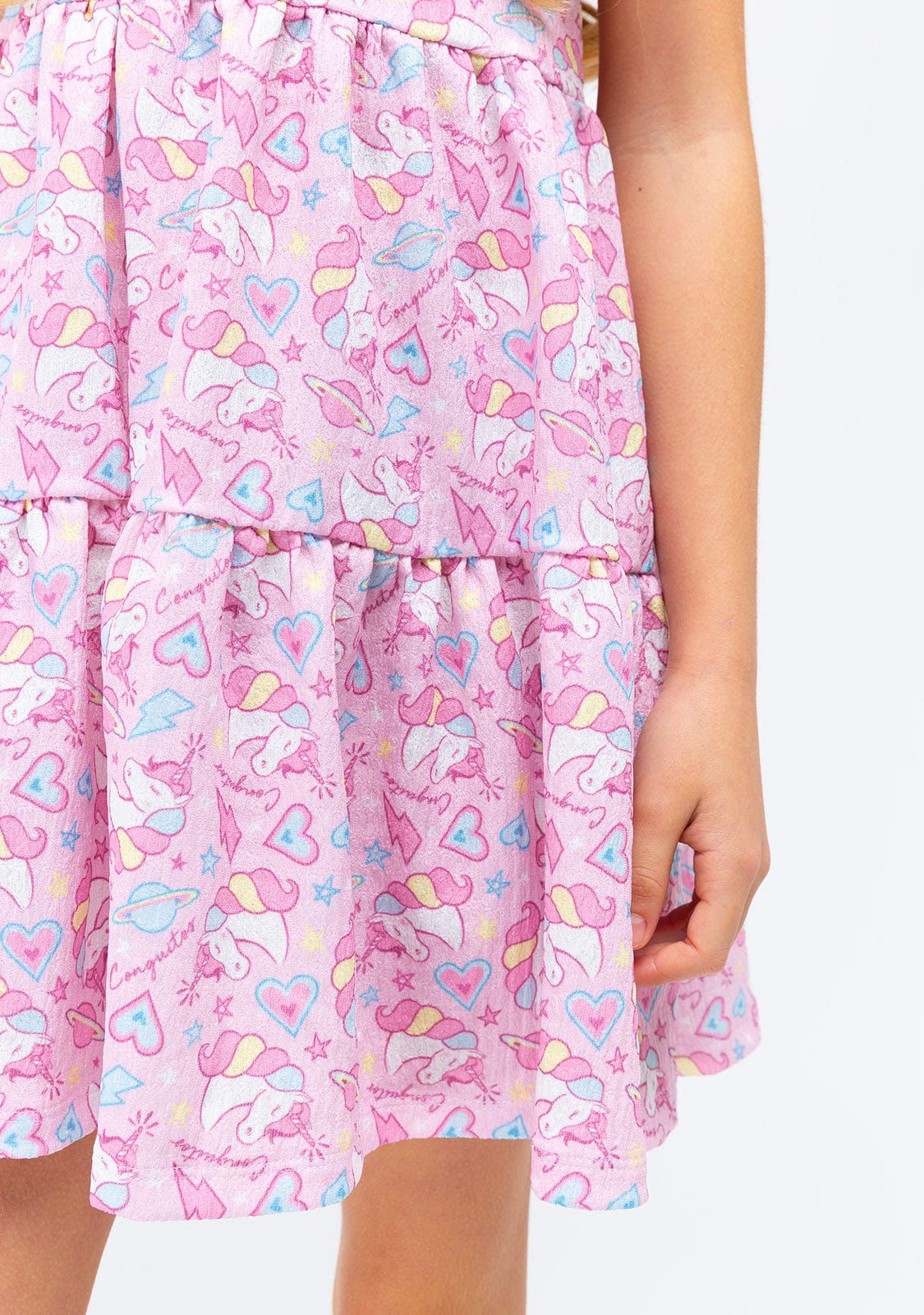 CONGUITOS TEXTIL Clothing Girl´s Unicorn Print Pink Conguitos Dress
