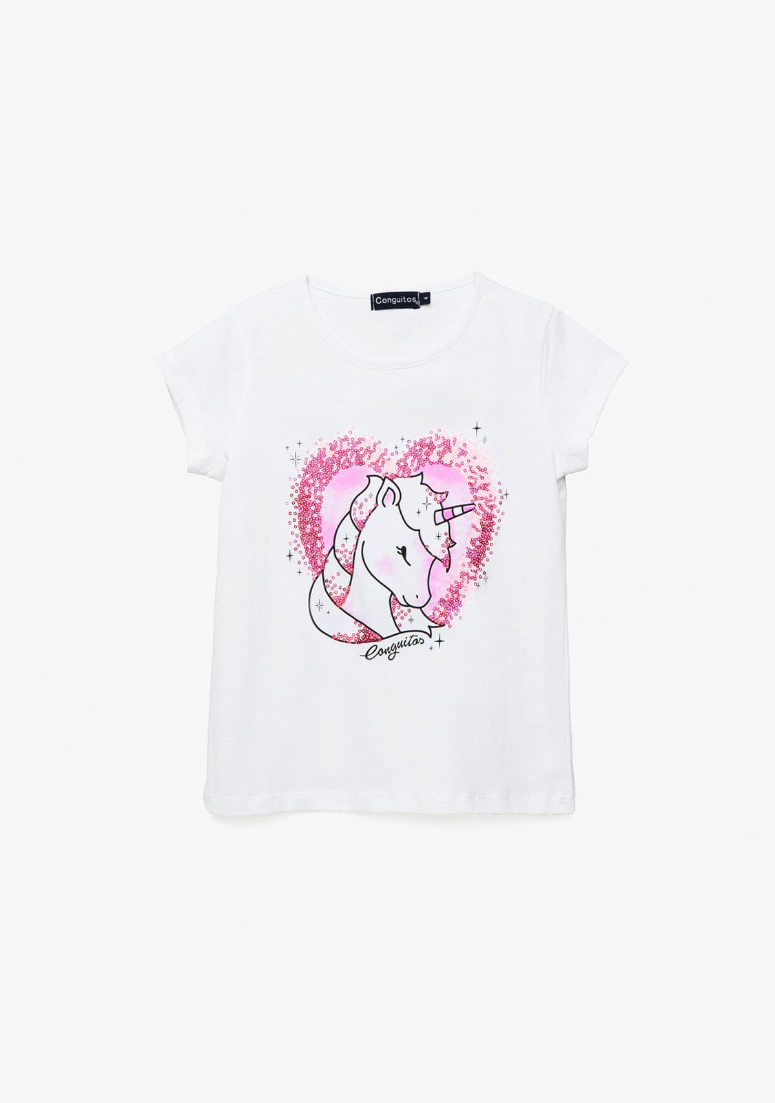 CONGUITOS TEXTIL Clothing Girl's Unicorn Sequins T-Shirt
