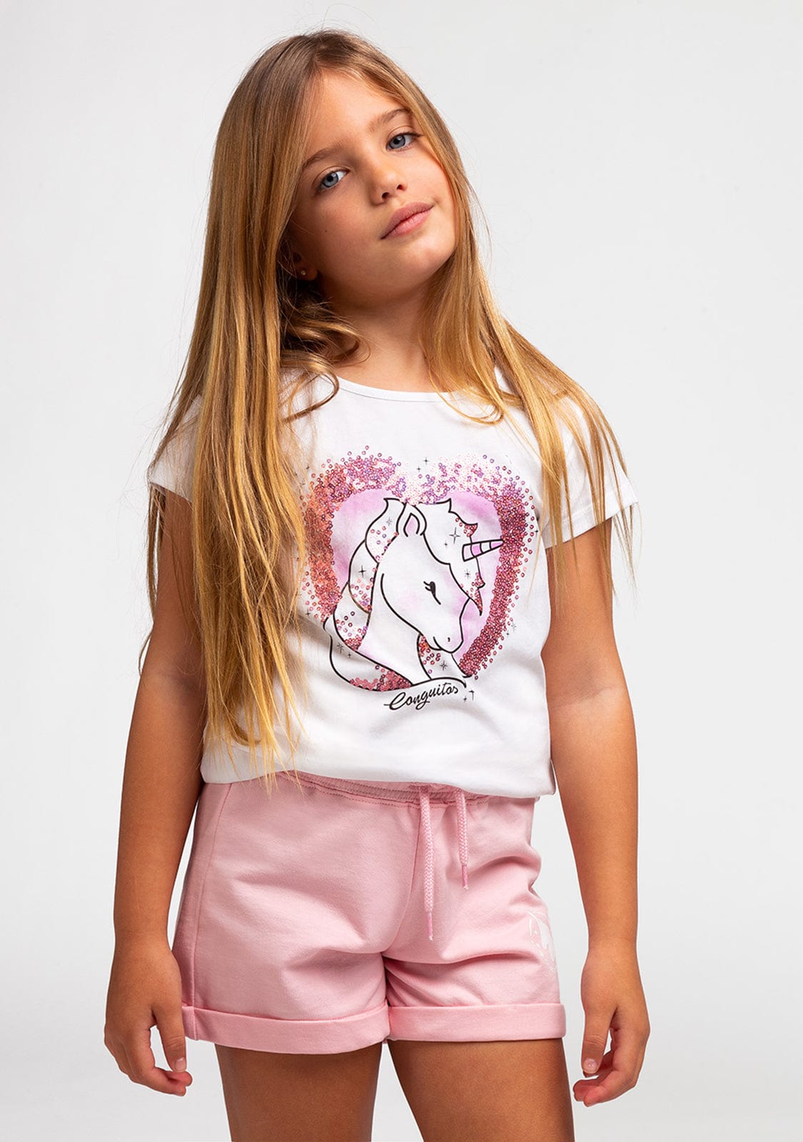 CONGUITOS TEXTIL Clothing Girl's Unicorn Sequins T-Shirt