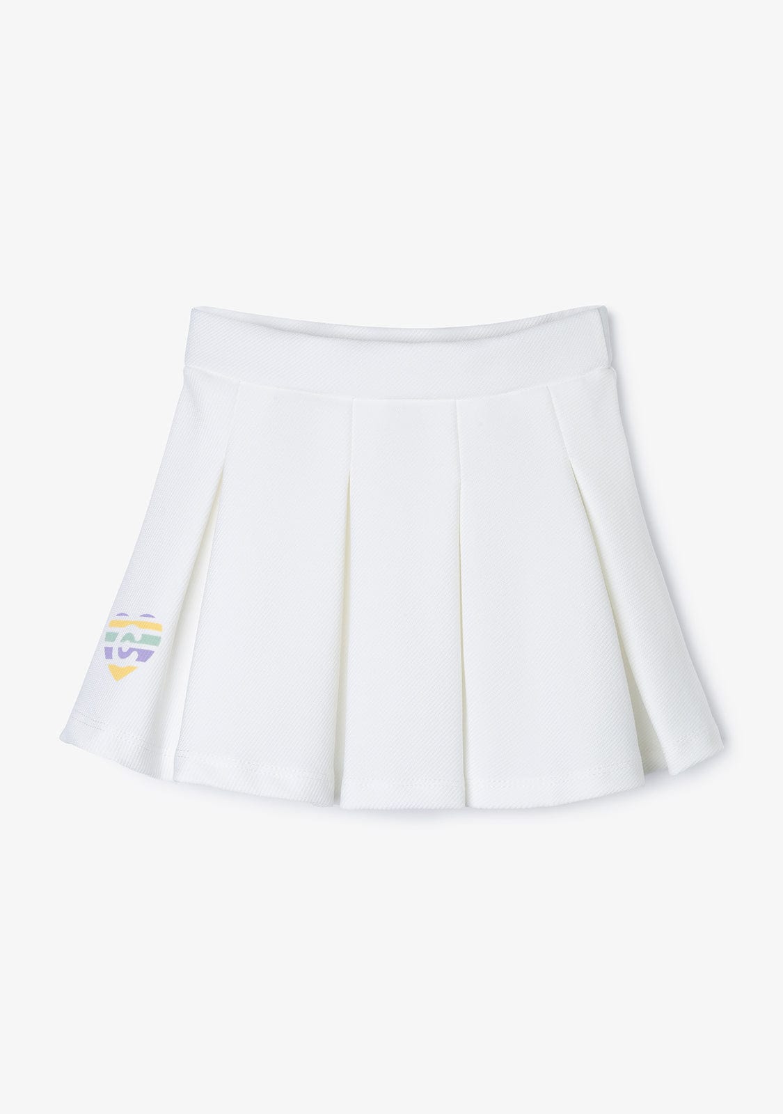 CONGUITOS TEXTIL Clothing Girl's White Box Pleat Skirt
