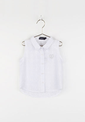 CONGUITOS TEXTIL Clothing Girl's White Sleevless Shirt