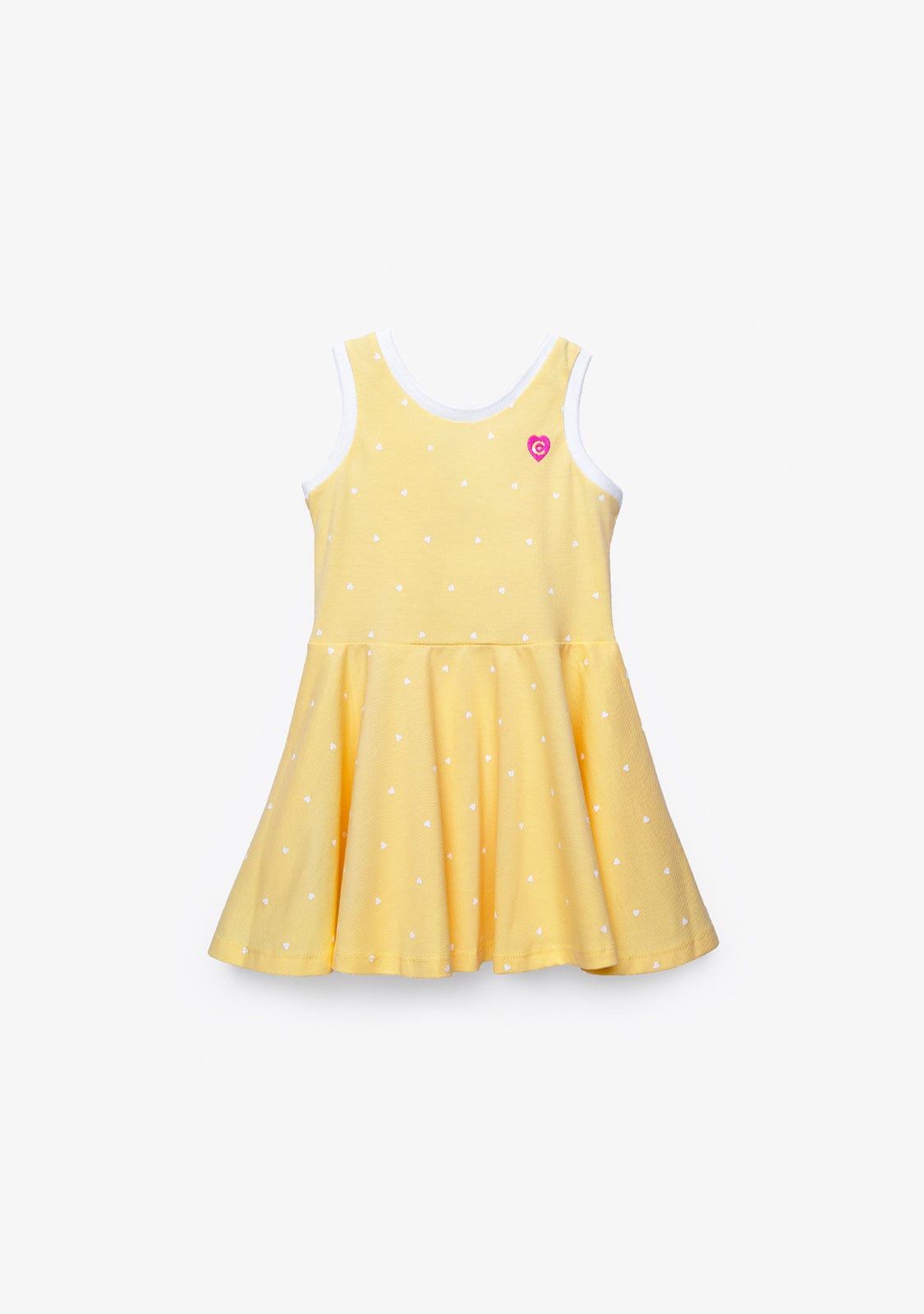 CONGUITOS TEXTIL Clothing Girl's Yellow Hearts Skater Dress