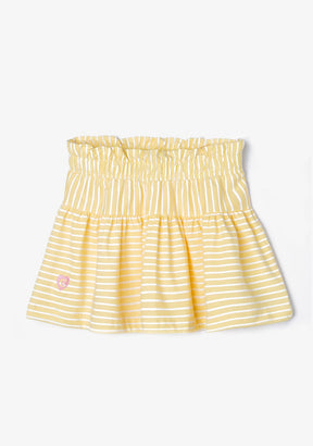 CONGUITOS TEXTIL Clothing Girl's Yellow Stripes Logo Skirt