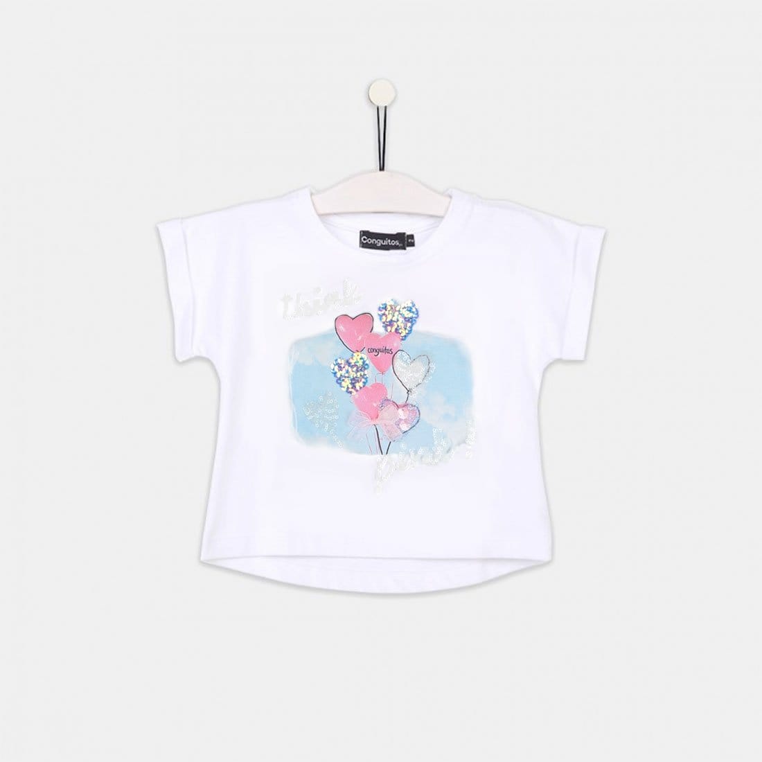 CONGUITOS TEXTIL Clothing Girls "Balloons" Glitter Glow in the dark T-shirt