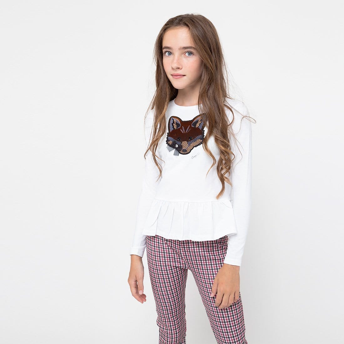 CONGUITOS TEXTIL Clothing Girls Houndstooth Wine Leggings