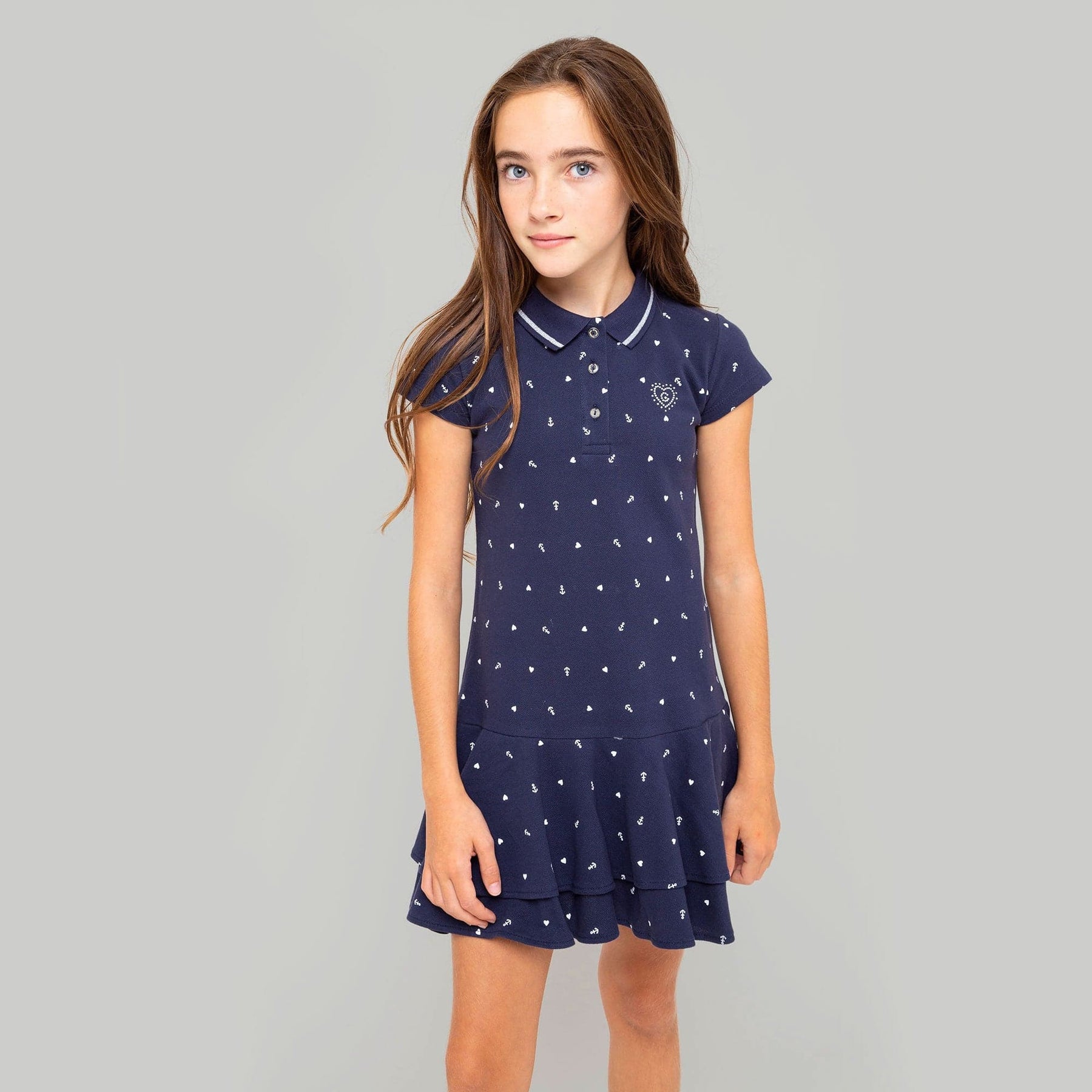 CONGUITOS TEXTIL Clothing Girls Navy Printed Polo Dress