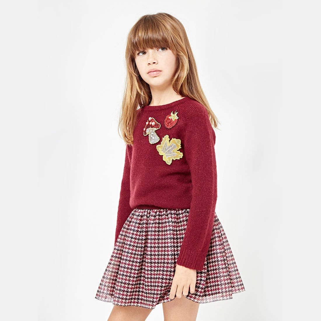 CONGUITOS TEXTIL Clothing Girls Patches Wine Sweater