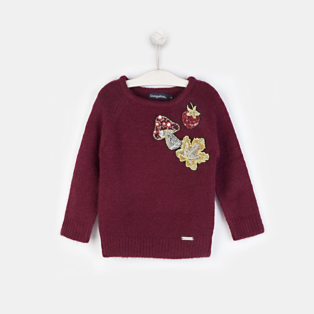 CONGUITOS TEXTIL Clothing Girls Patches Wine Sweater