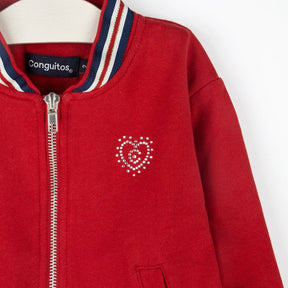 CONGUITOS TEXTIL Clothing Girls Red Bomber Jacket