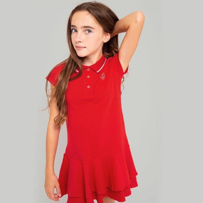 CONGUITOS TEXTIL Clothing Girls Red Polo Dress