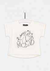 CONGUITOS TEXTIL Clothing Girls "Solar Cherries" White T-Shirt